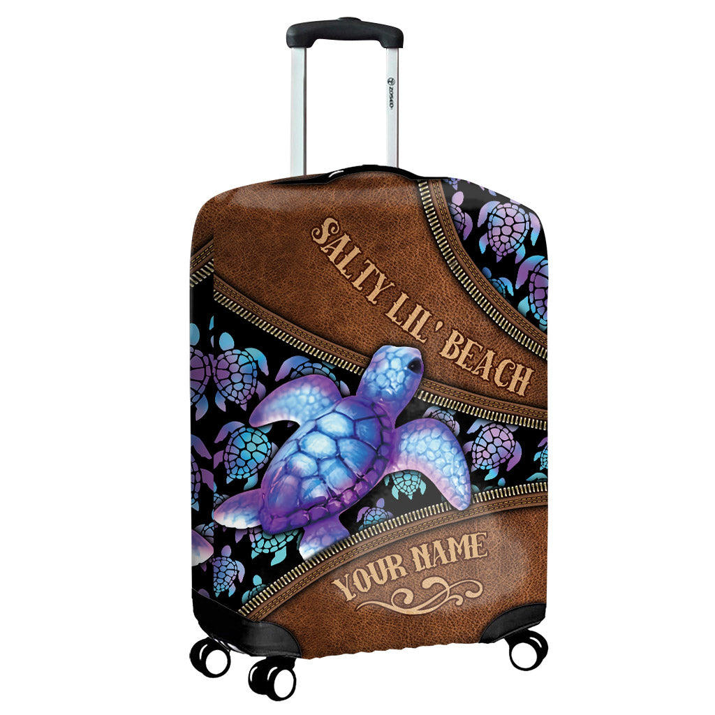 Salty Lil' Beach - Personalized Turtle Luggage Cover