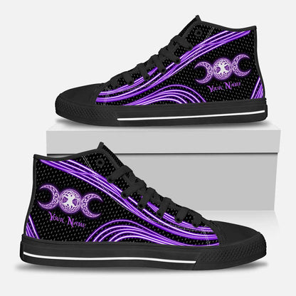 Witch Vibe Purple Triple Moon - Witch High Top Shoes