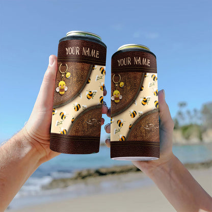 Bee Happy - Personalized Bee Can Cooler