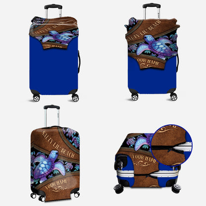 Salty Lil' Beach - Personalized Turtle Luggage Cover
