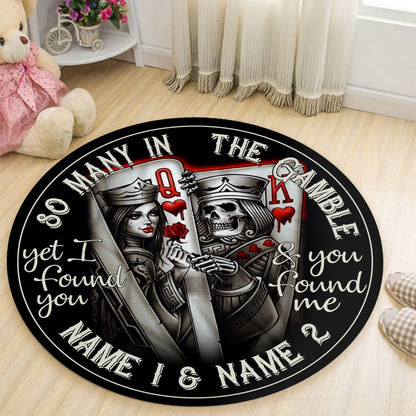 So Many In The Gamble - Personalized Poker Round Rug