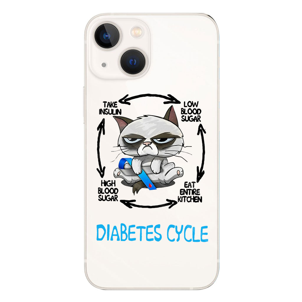 Diabetes Cycle - Diabetes Awareness Clear Phone Case