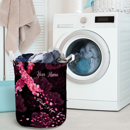 Faith Hope Love - Personalized Breast Cancer Awareness Storage Basket