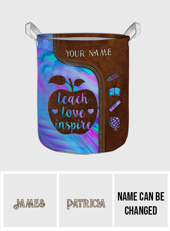 Teach Love Inspire - Personalized Teacher Storage Basket