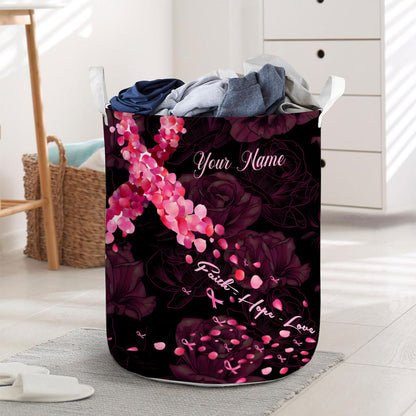 Faith Hope Love - Personalized Breast Cancer Awareness Storage Basket