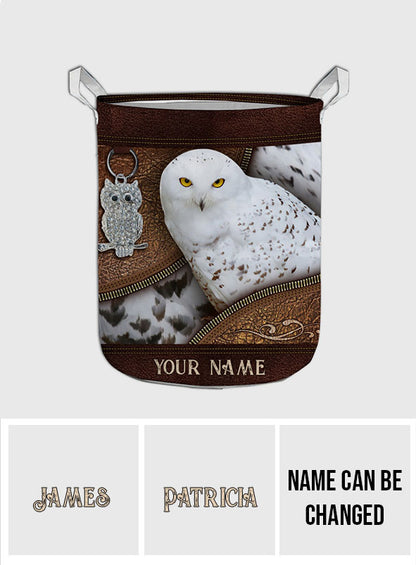 Snowy Owl - Personalized Owl Storage Basket