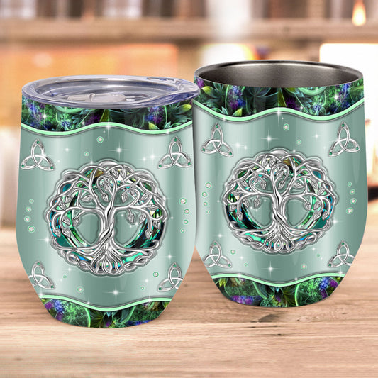 Tree Of Life Celtic Knot - Irish Wine Tumbler