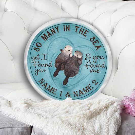 So Many In The Sea - Personalized Otter Shaped Pillow