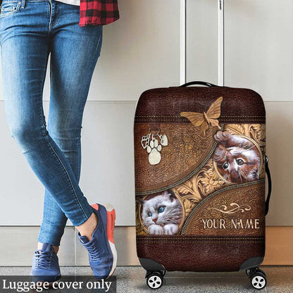 Love Cats - Personalized Cat Luggage Cover