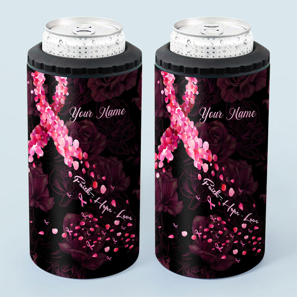Faith Hope Love - Personalized Breast Cancer Awareness Can Cooler