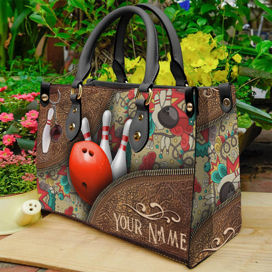 Love Bowling - Personalized Bowling Leather Handbag
