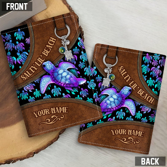 Salty Lil' Beach - Personalized Turtle Passport Holder