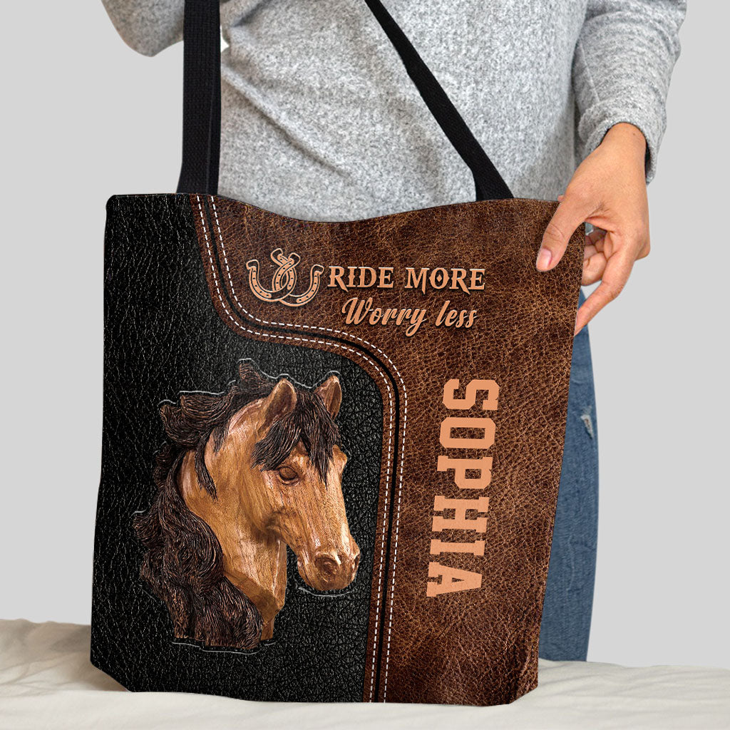 Ride More Worry Less - Personalized Horse Tote Bag