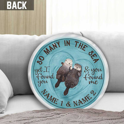 So Many In The Sea - Personalized Otter Shaped Pillow