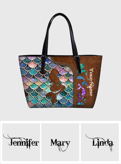 Mermaid - Personalized Mermaid Leather Bag