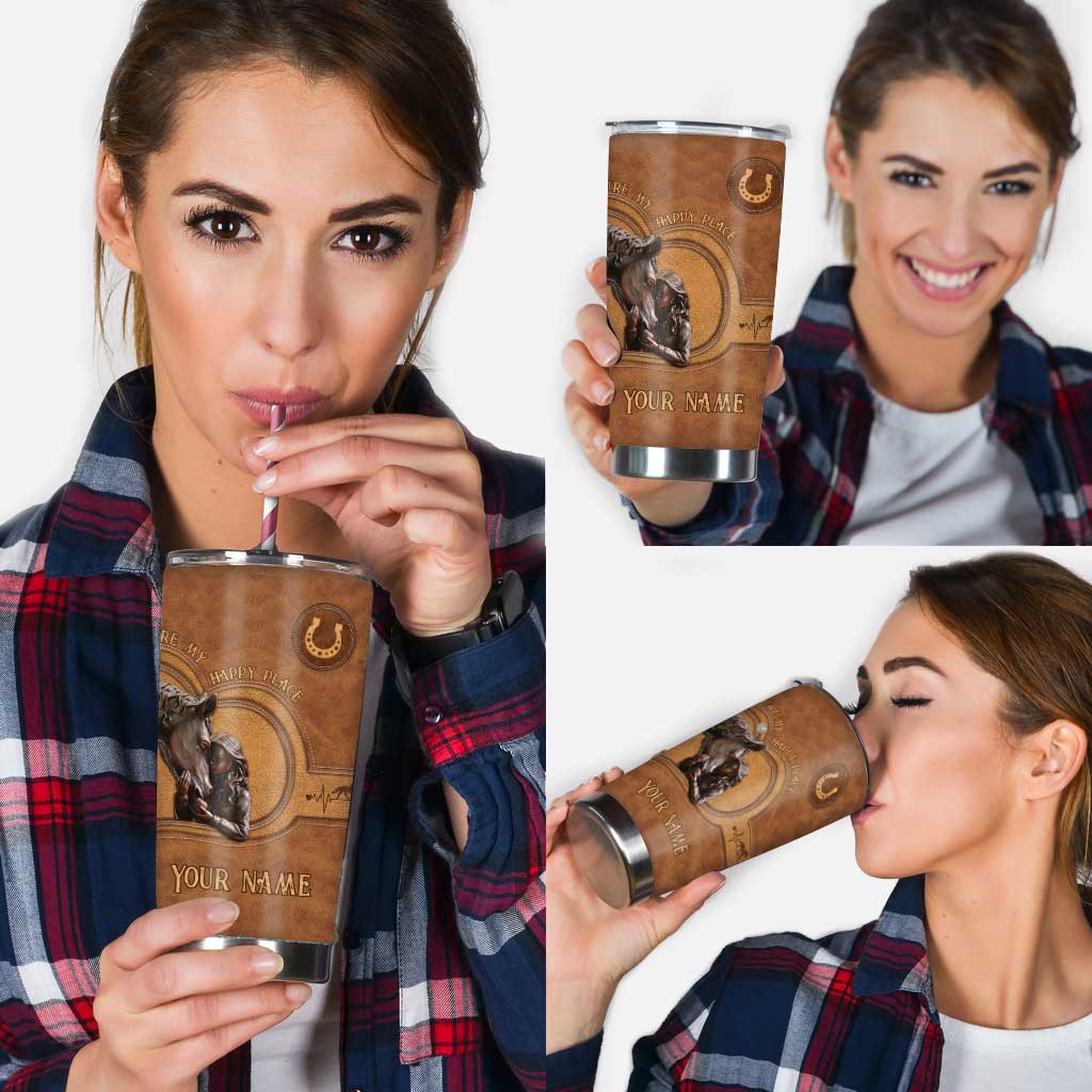 You're My Happy Place - Personalized Horse Tumbler