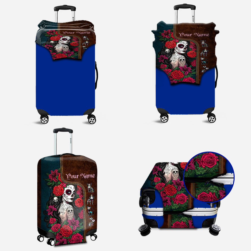 Day Of The Dead - Personalized Latina Women Luggage Cover