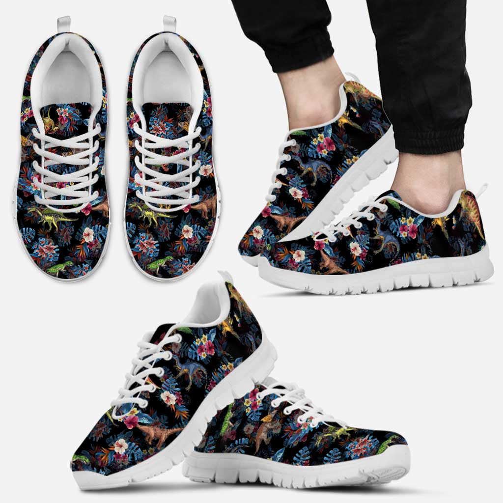 Tropical Dinosaurs Pattern - Dinosaur Sneakers