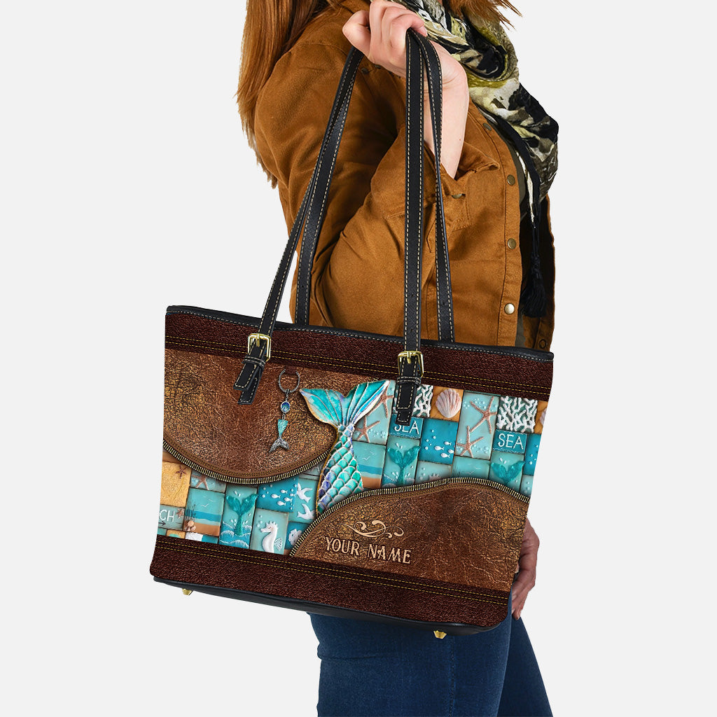 Love Mermaid - Personalized Mermaid Leather Bag