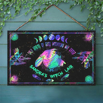 Only Spirits Of Good Intentions May Enter - Personalized Witch Rectangle Wood Sign