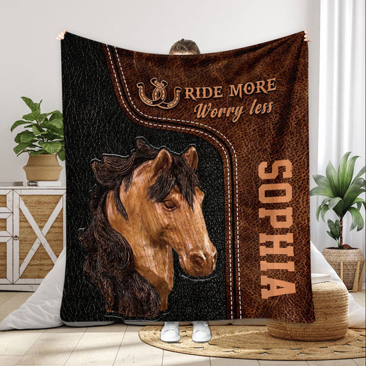 Ride More Worry Less - Personalized Horse Blanket