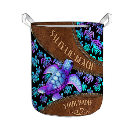 Salty Lil' Beach - Personalized Turtle Storage Basket