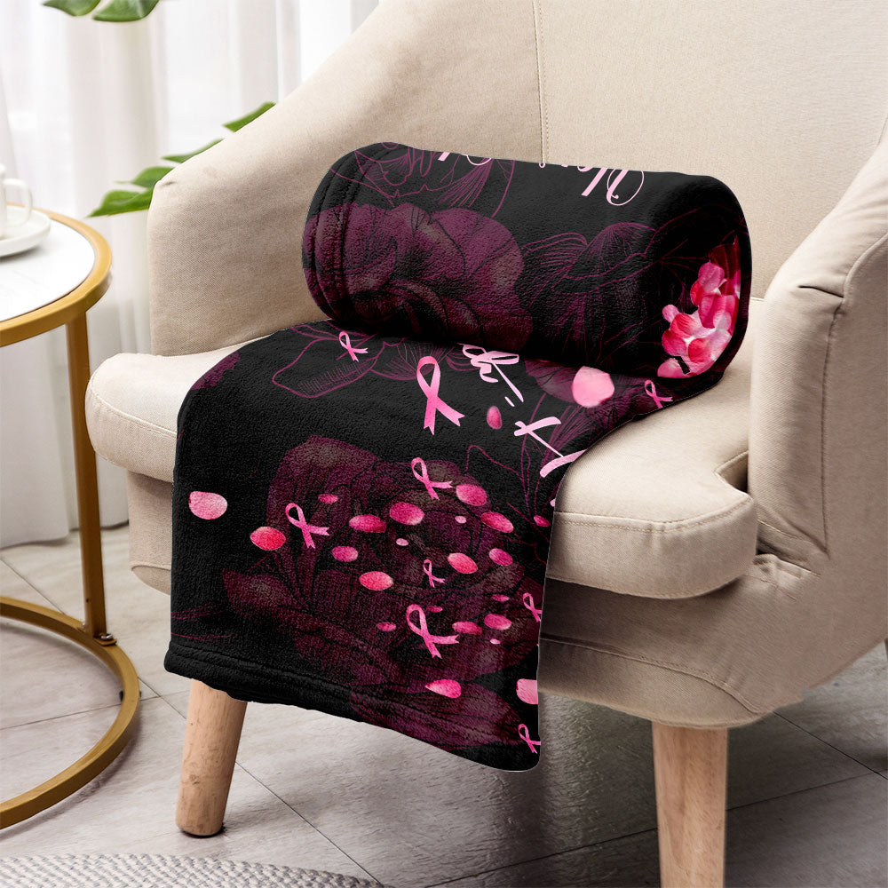Faith Hope Love - Personalized Breast Cancer Awareness Blanket