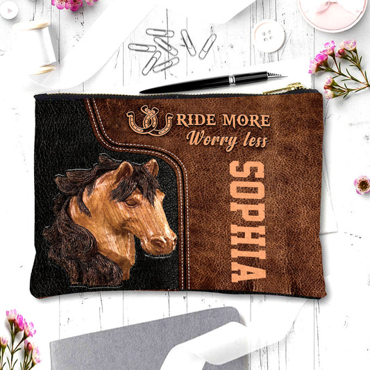 Ride More Worry Less - Personalized Horse Pouch