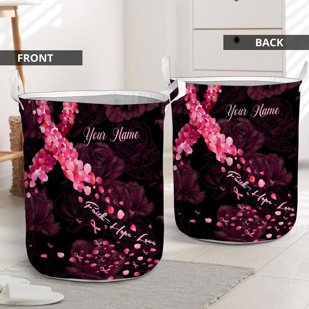 Faith Hope Love - Personalized Breast Cancer Awareness Storage Basket