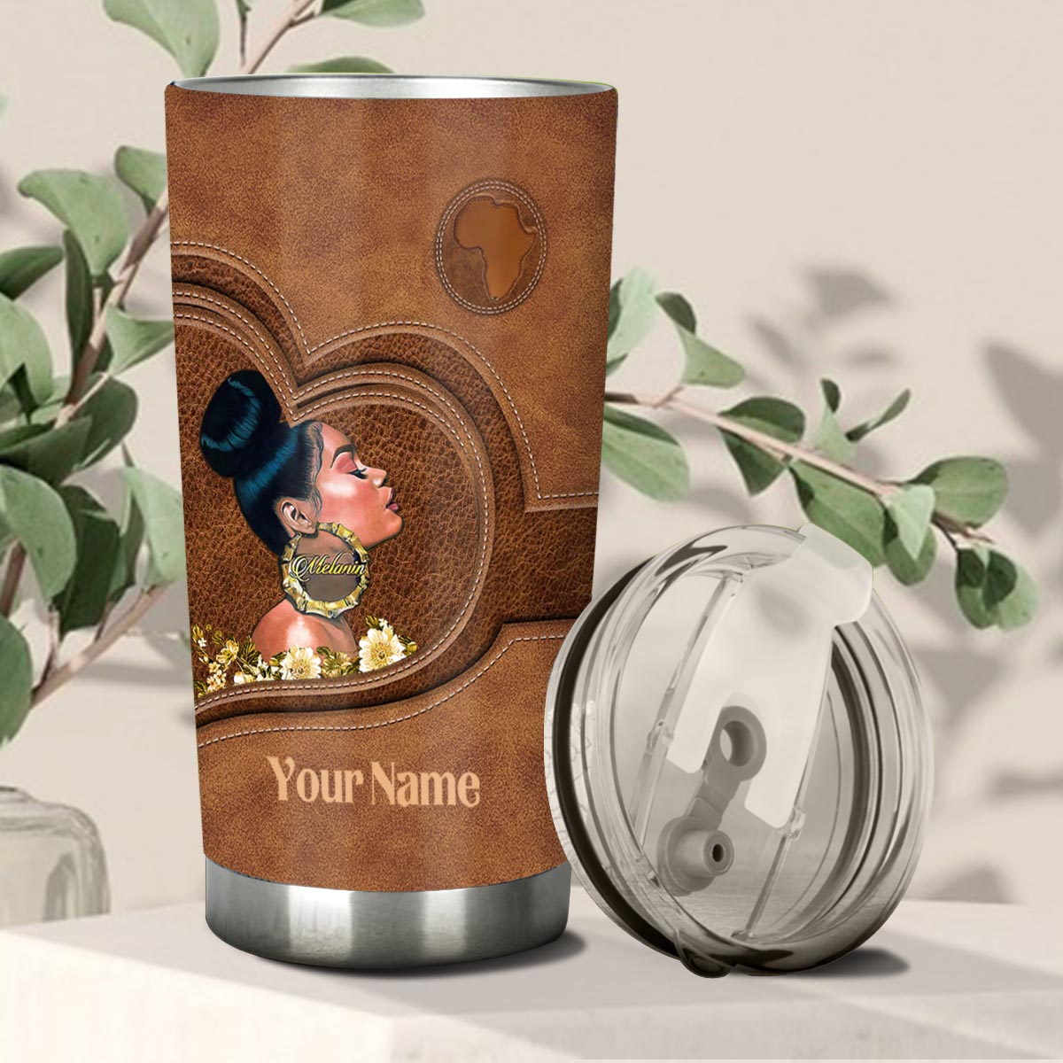 Melanin - Personalized African American Tumbler