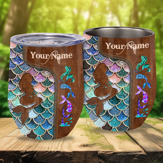 Mermaid - Personalized Mermaid Wine Tumbler