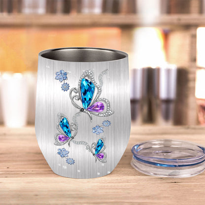Love Butterflies - Personalized Butterfly Wine Tumbler