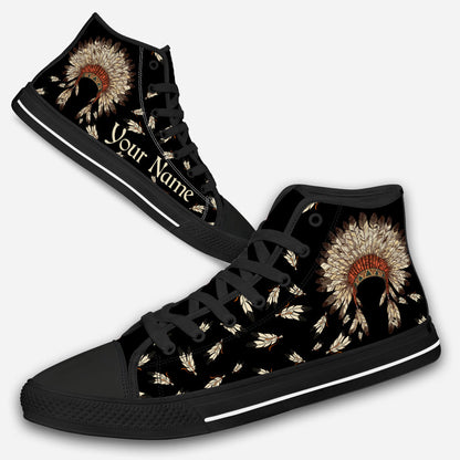 Indigenous - Personalized American Indian High Top Shoes