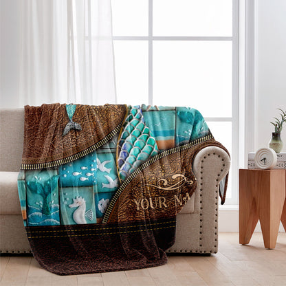 Love Mermaid - Personalized Mermaid Blanket