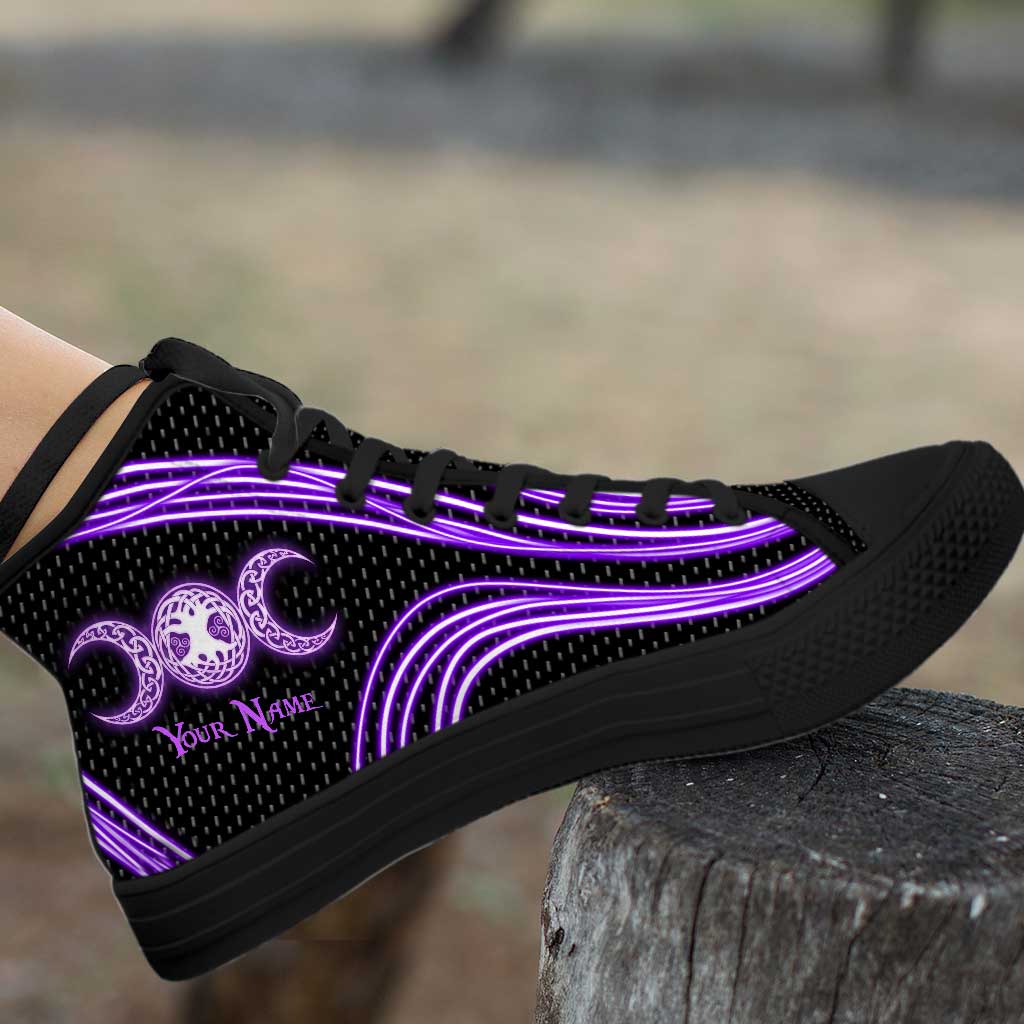Witch Vibe Purple Triple Moon - Witch High Top Shoes