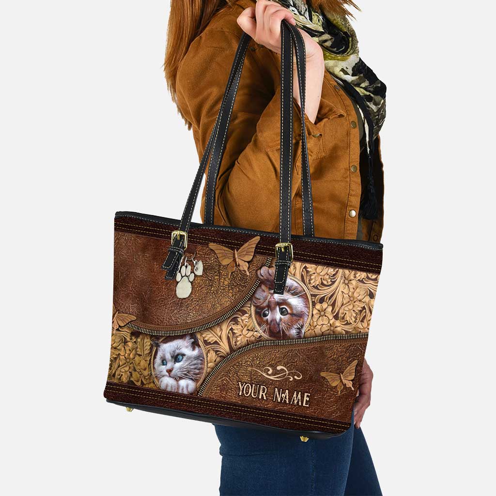 Love Cats - Personalized Cat Leather Bag