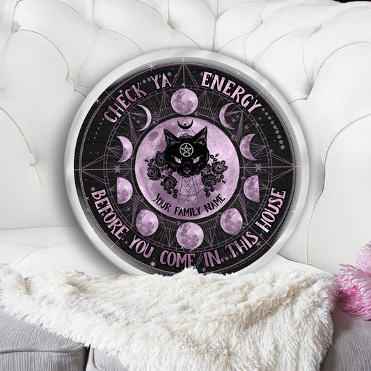 Check Ya Energy - Personalized Witch Shaped Pillow