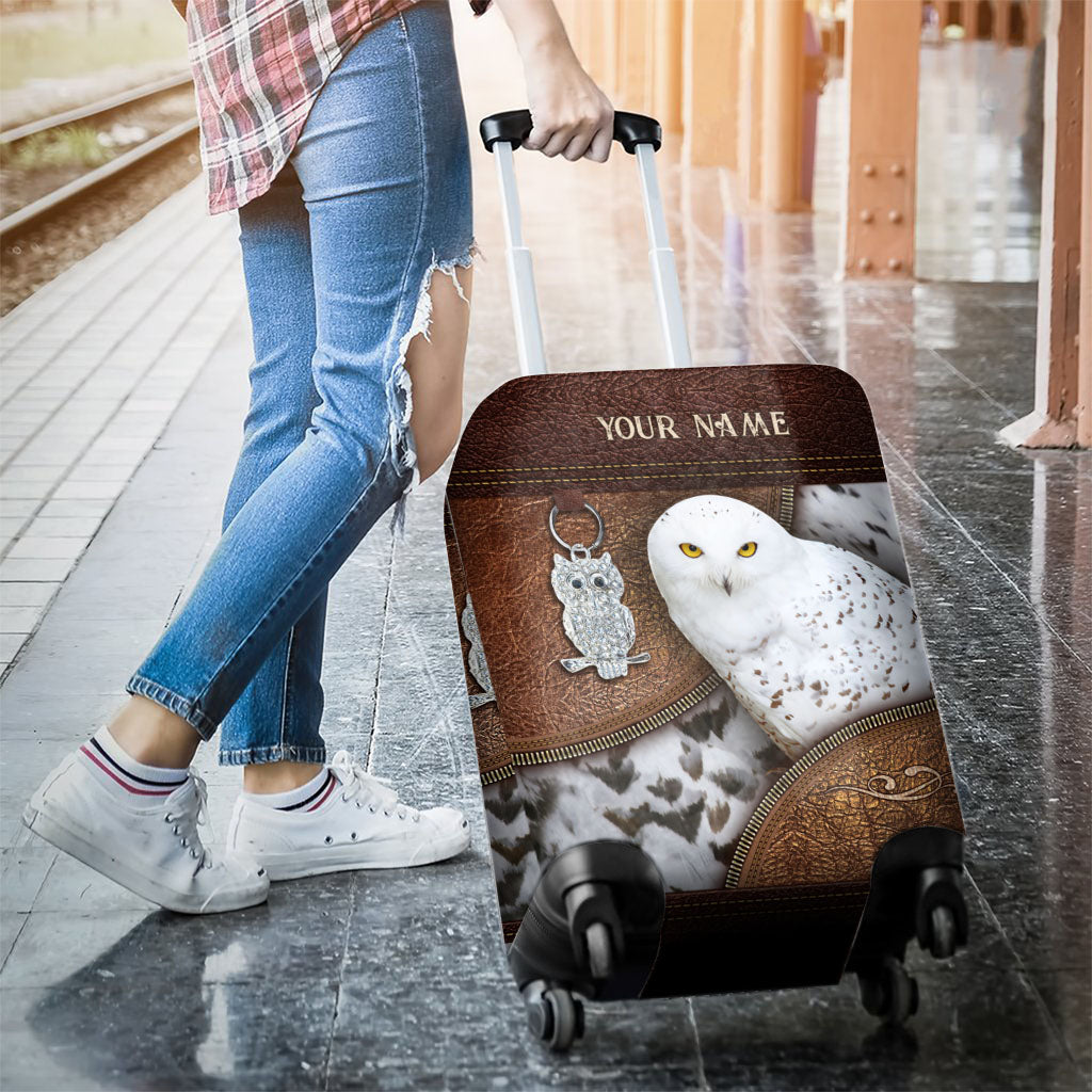Snowy Owl - Personalized Owl Luggage Cover