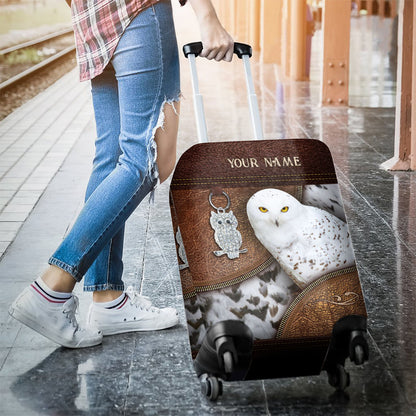 Snowy Owl - Personalized Owl Luggage Cover