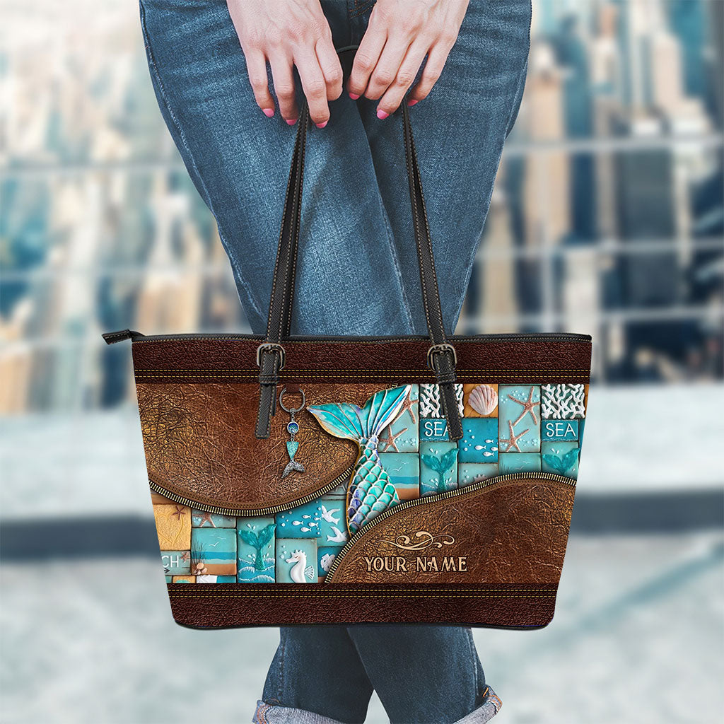 Love Mermaid - Personalized Mermaid Leather Bag