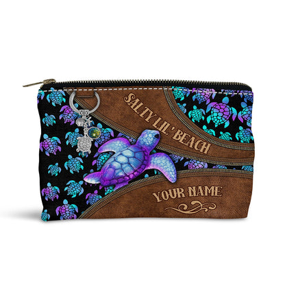 Salty Lil' Beach - Personalized Turtle Pouch