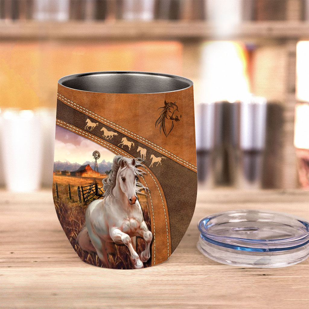 Horse Lovers - Personalized Horse Wine Tumbler