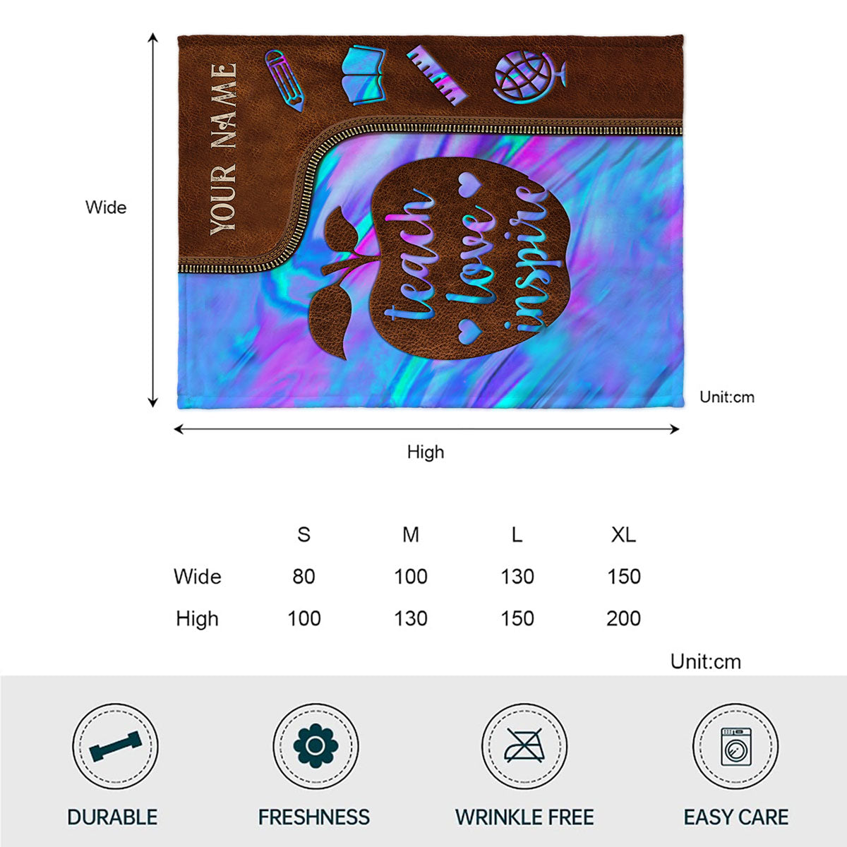 Teach Love Inspire - Personalized Teacher Blanket