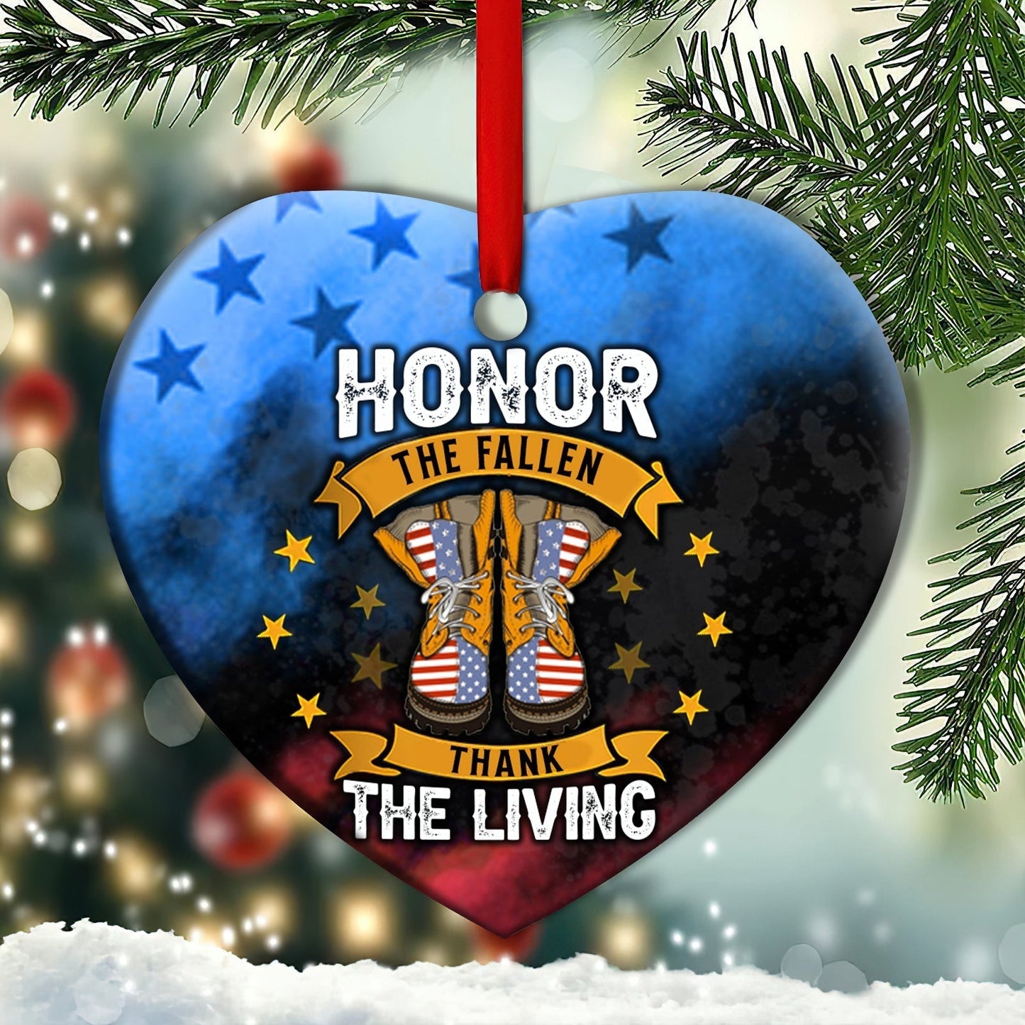 Veteran Honor The Fallen USA Flag Vintage - Veteran Ornament (Printed On Both Sides) 1122