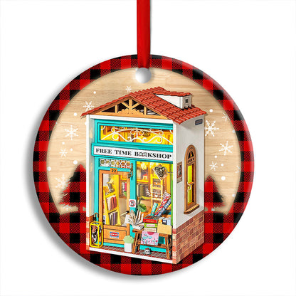 Free Time Bookshop - Book Ornament (Printed On Both Sides) 1122