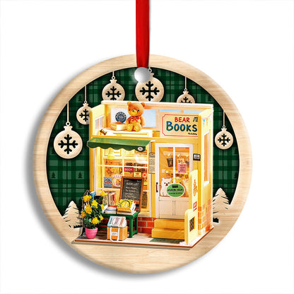 Bookstore Christmas Book Lover Snowflower - Book Ornament (Printed On Both Sides) 1122