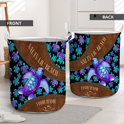 Salty Lil' Beach - Personalized Turtle Storage Basket