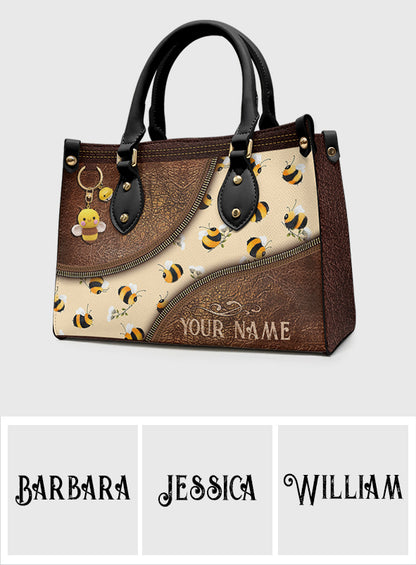 Bee Happy - Personalized Bee Leather Handbag