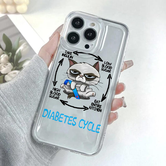 Diabetes Cycle - Diabetes Awareness Clear Phone Case