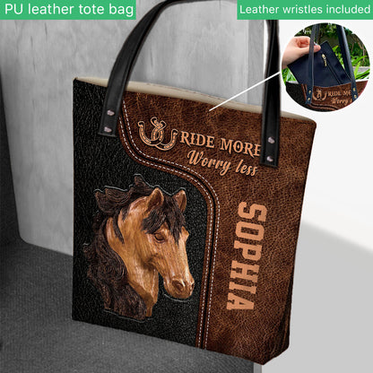 Ride More Worry Less - Personalized Horse Tote Bag